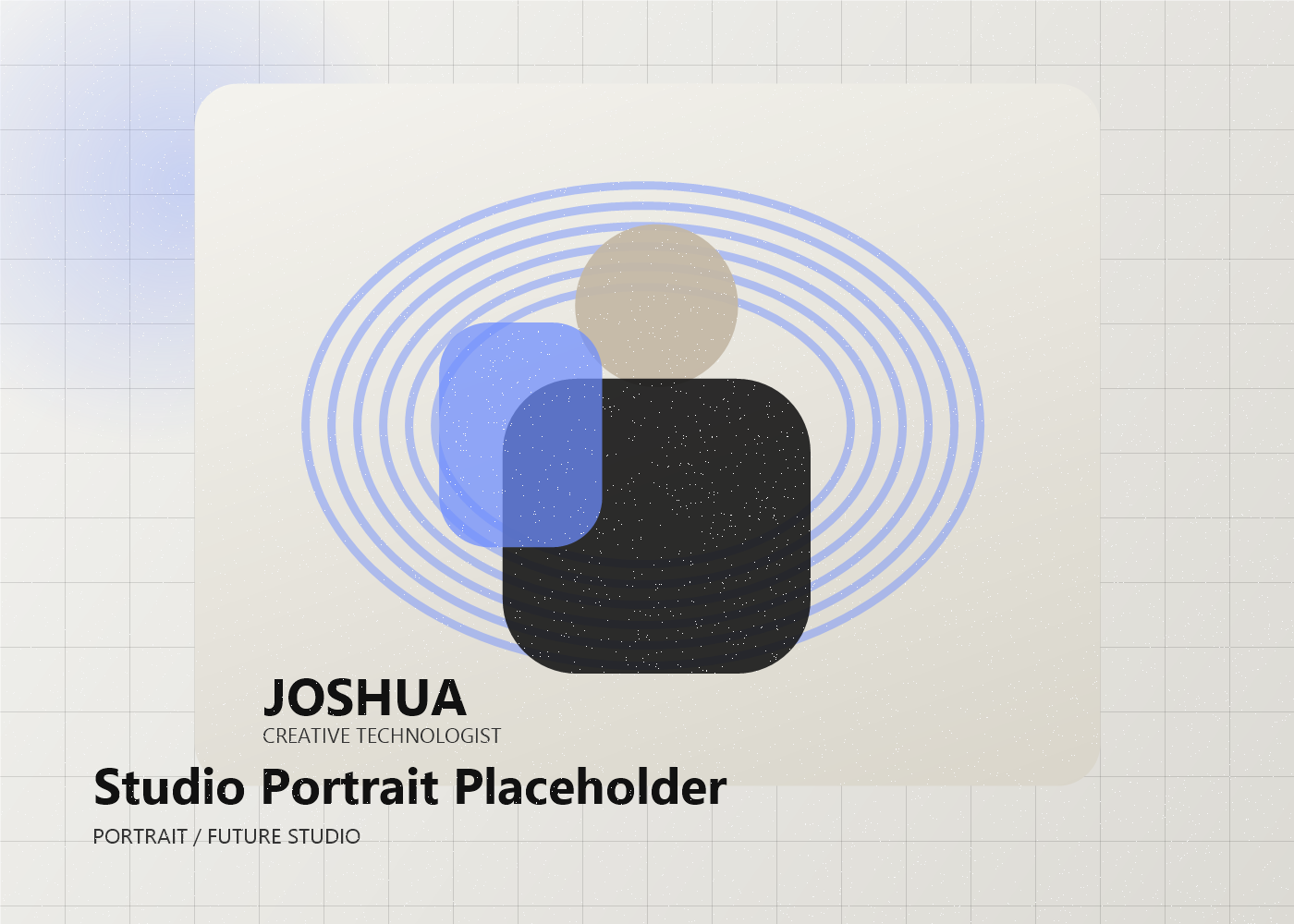 Stylized professional image area for Joshua